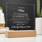 To My Amazing Mom | You are the World | Acrylic Plaque