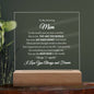 To My Amazing Mom | You are the World | Acrylic Plaque